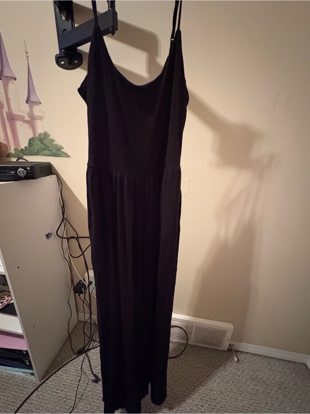 Women’s Black Jumpsuit- Sleek Spaghetti Strap Style